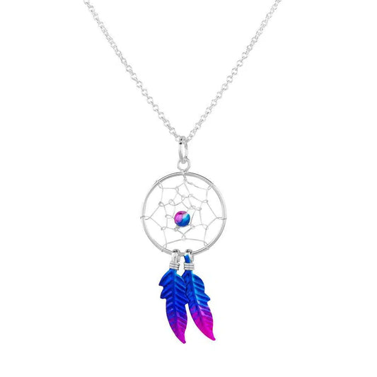 Beautiful Magenta Dreamcatcher Necklace