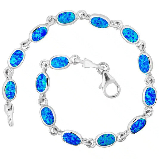 Blue Opal Oval Bracelet