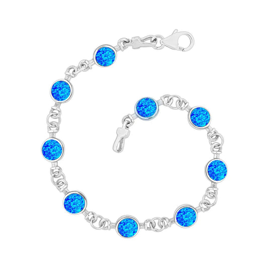 Blue Opal Round Bracelet