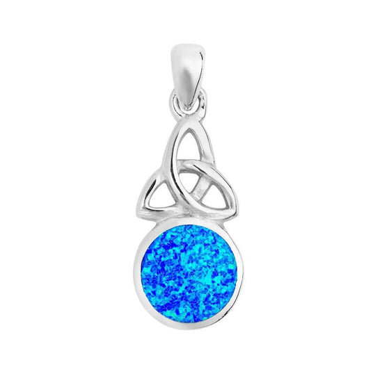 Blue Opal Triquetra Pendant