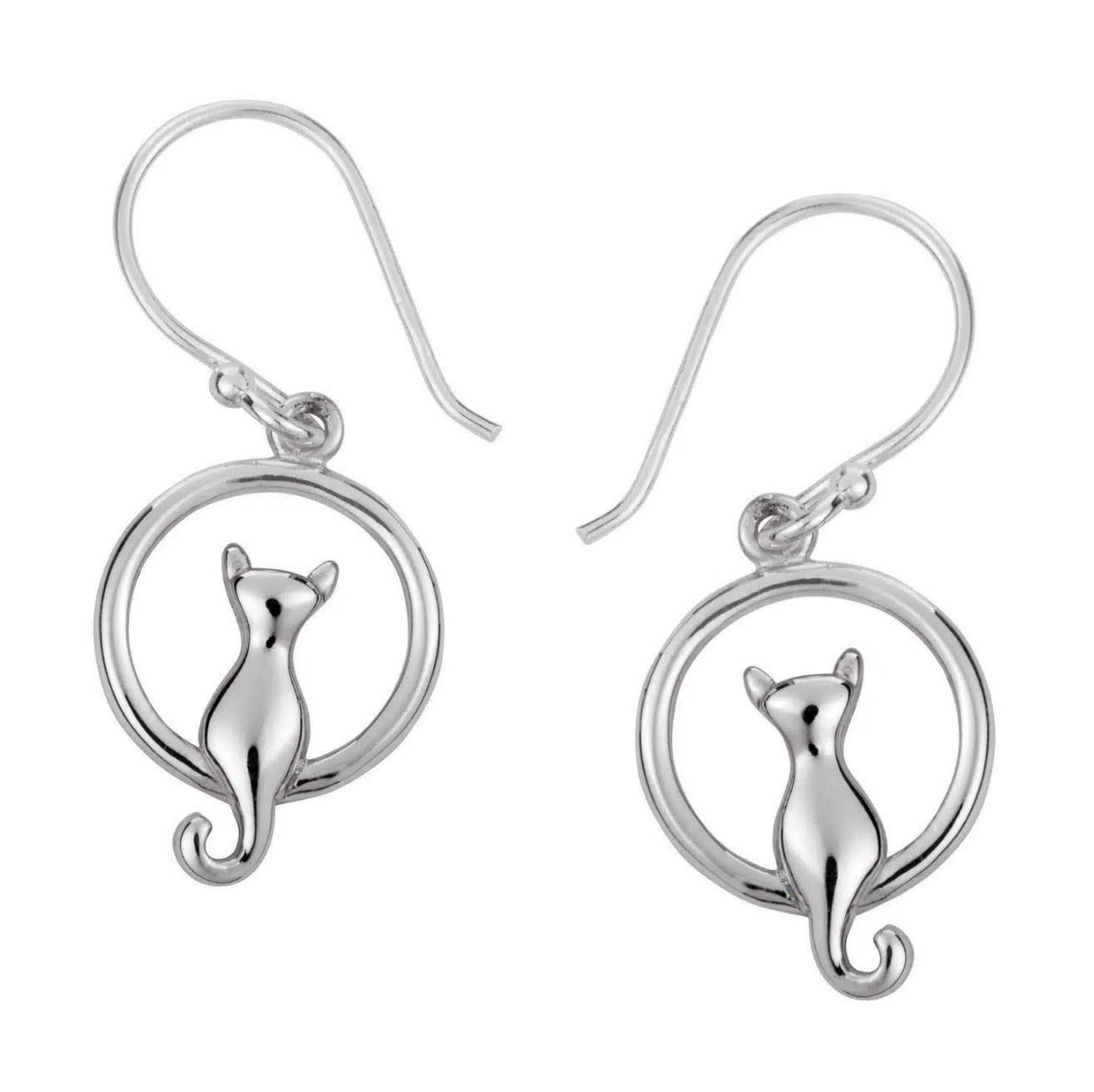 Cat Silver Earrings