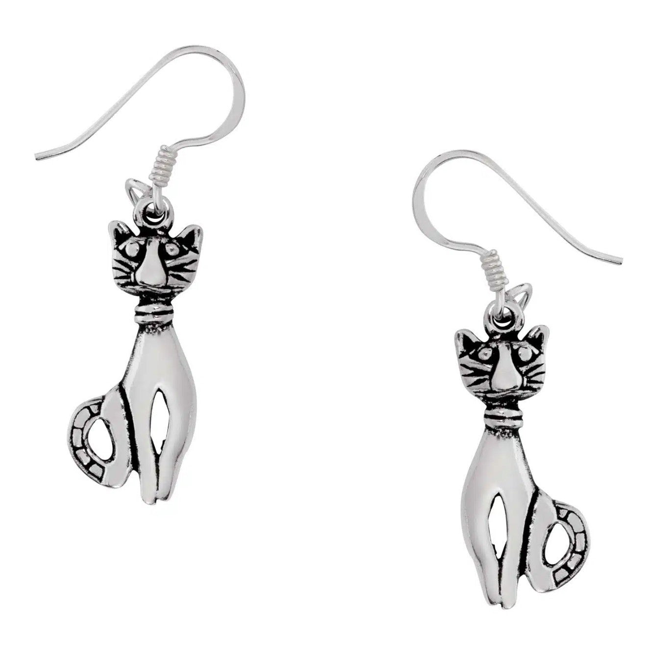 Cat Silver Earrings