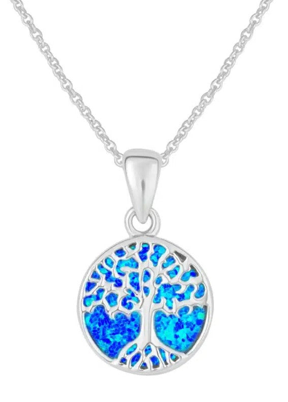 Dainty Opal Tree of Life Necklace