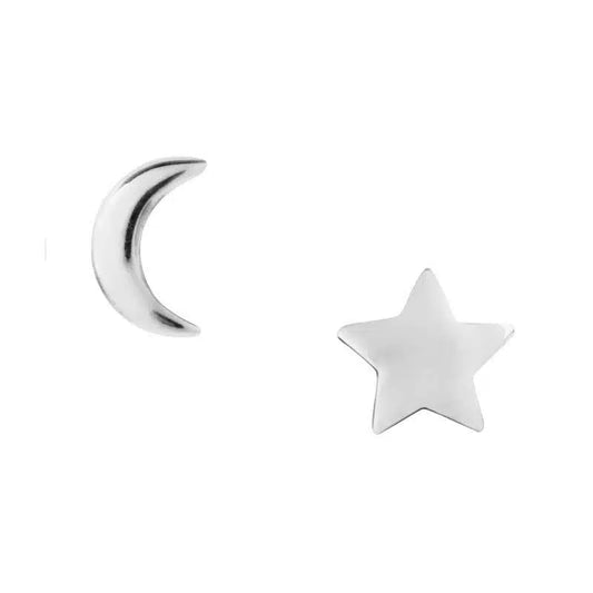 Moon and Star Studs