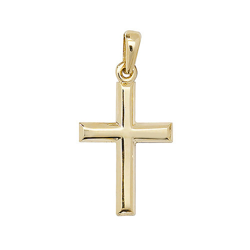 9ct Yellow Gold Flat Rectangular Cross Pendant – Modern & Stylish