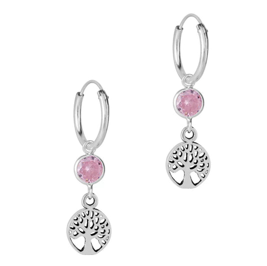 Pink Tree of Life Hoops