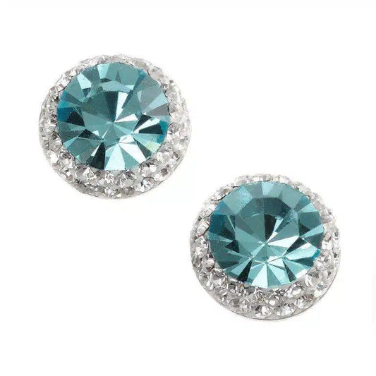 Pretty Aqua Crystal Studs