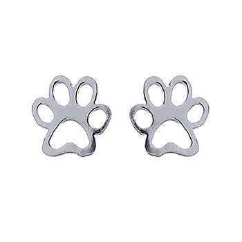 Lovely Silver Paw Studs