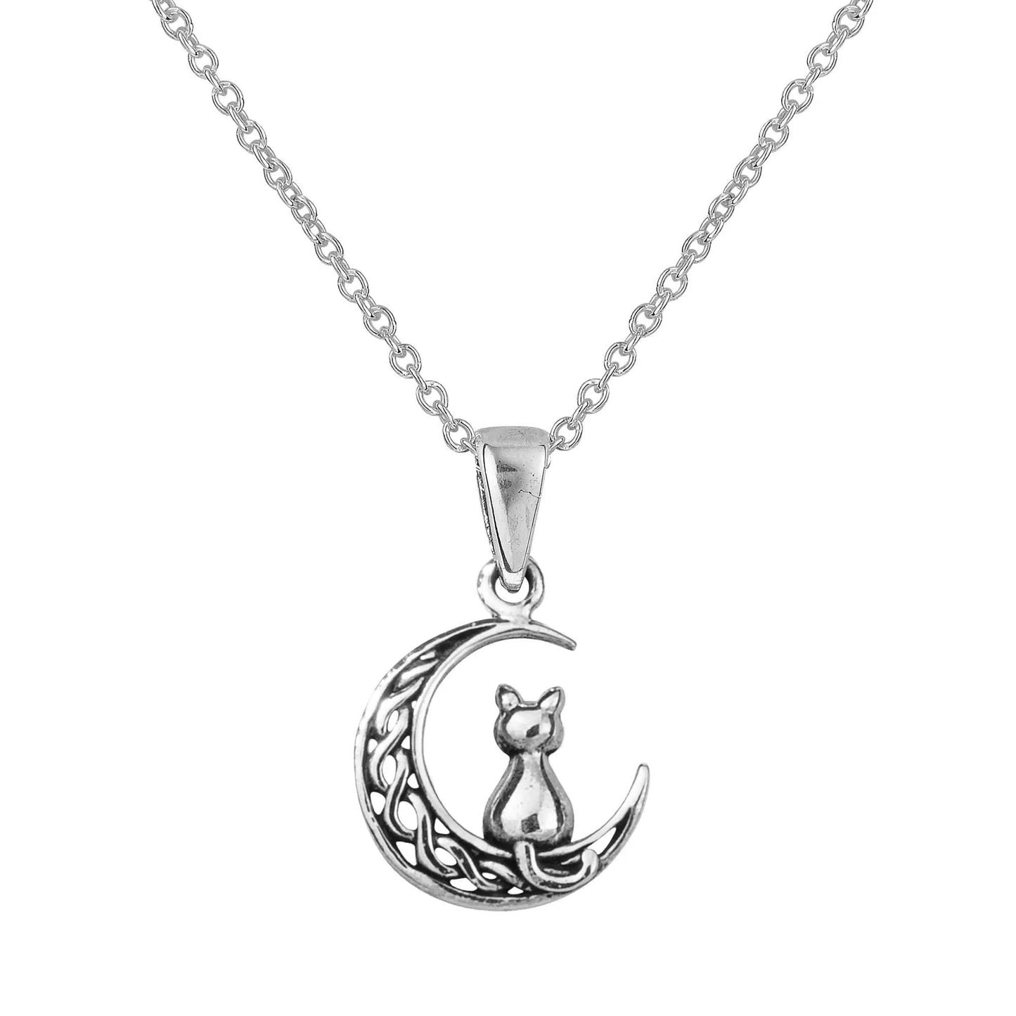 Celtic Moon Cat Pendant