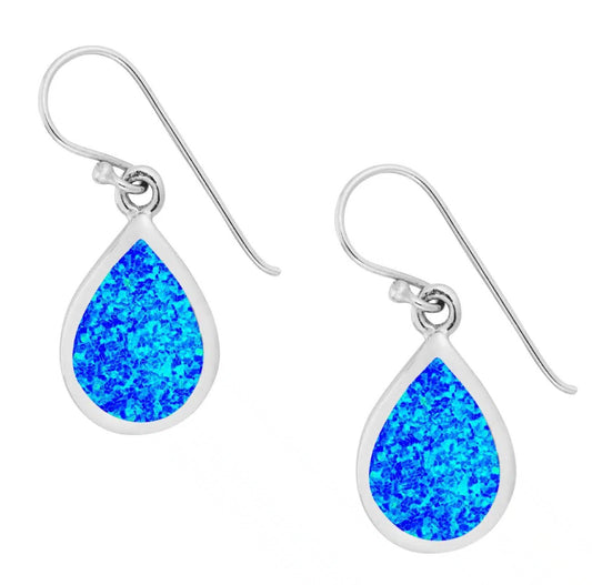 Stunning Blue Opal Teardrop Earrings