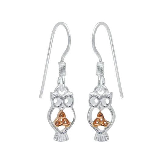 Trinity Knot Owl Earrings