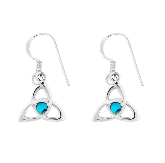 Turquoise Goddess Triquetra Earrings