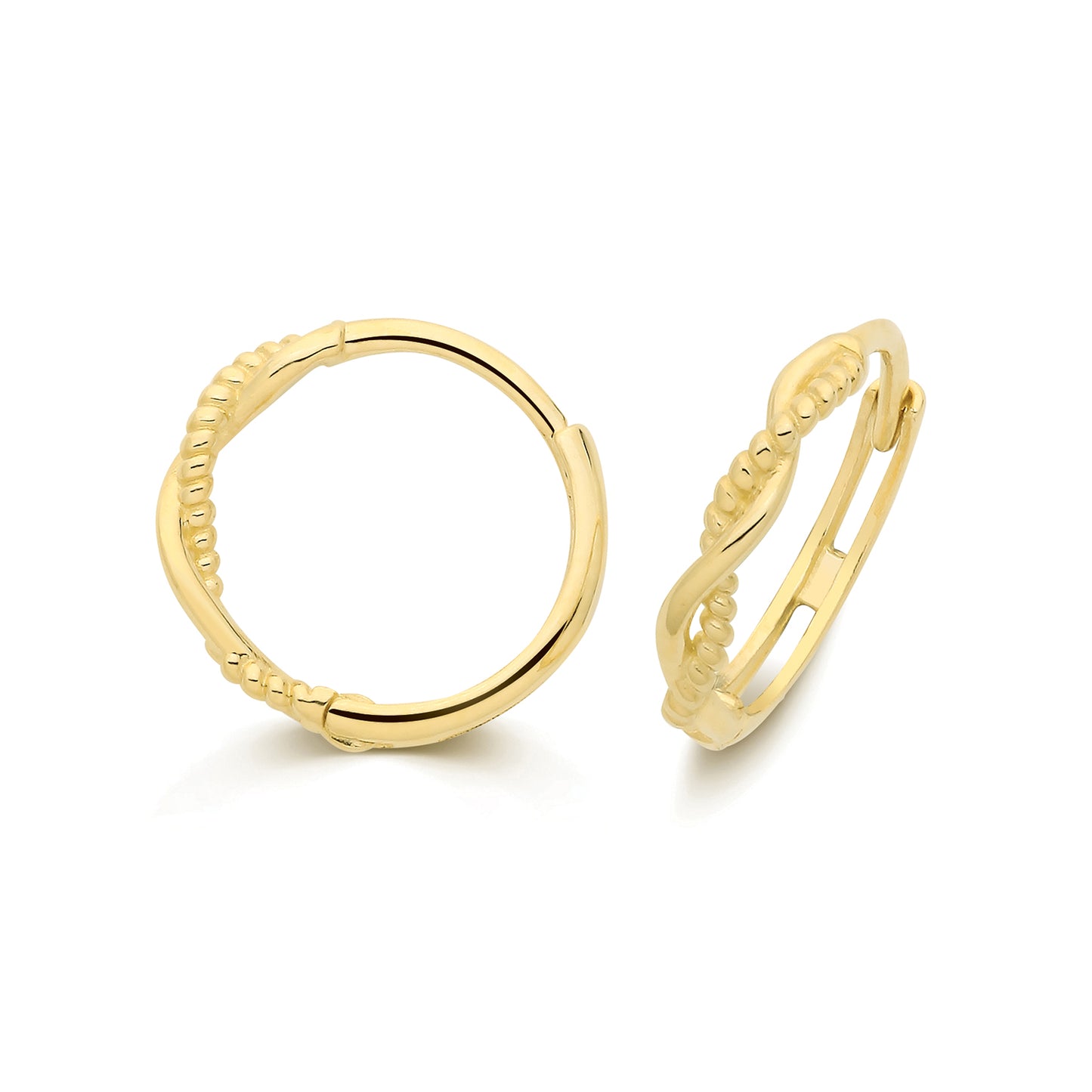 9ct Yellow Gold Twist Huggie Earrings