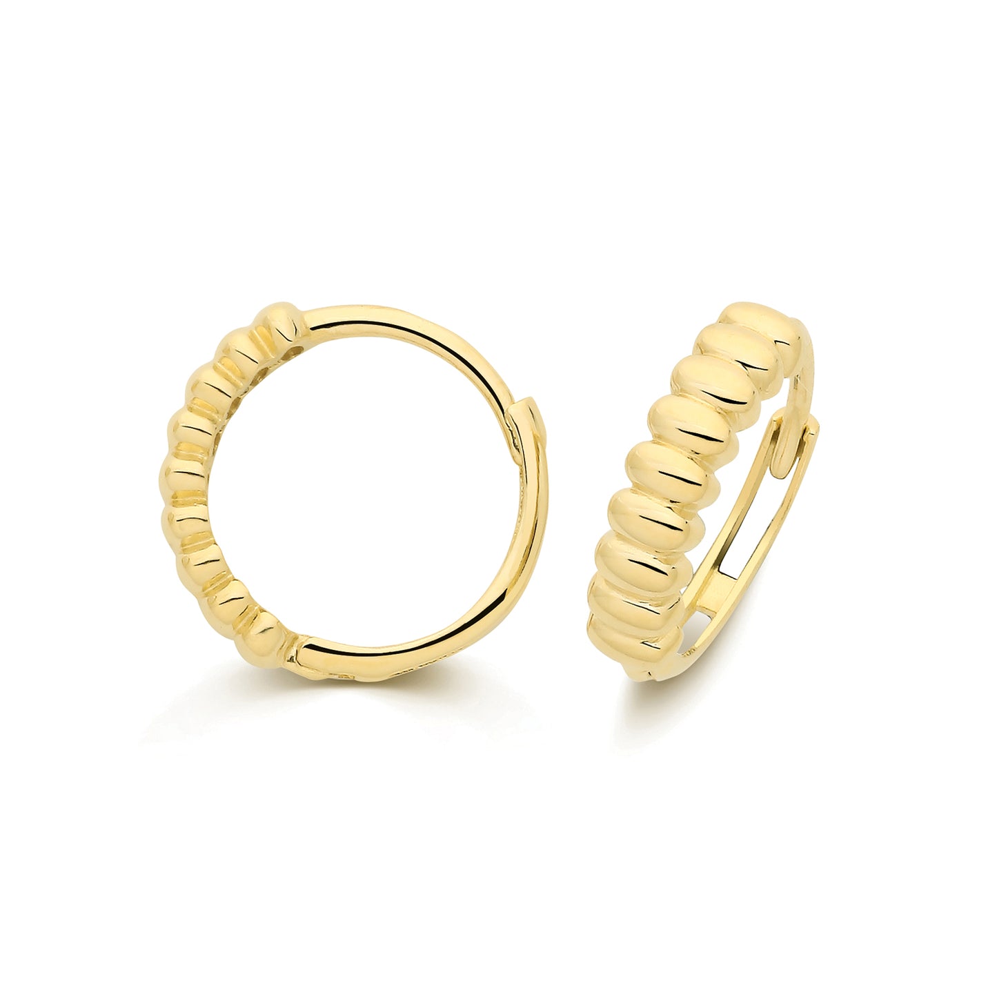 9ct Yellow Gold Bubble Huggie Earrings