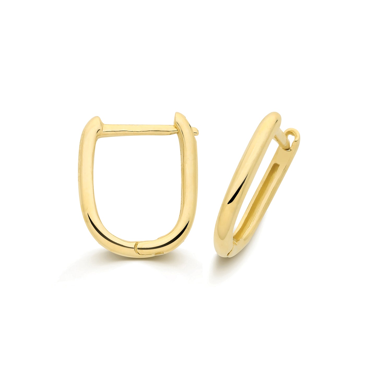 9ct Yellow Gold Square Huggie Earrings