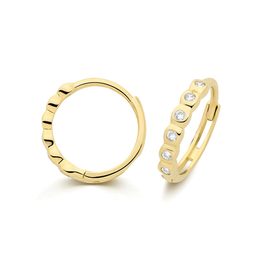 ct Yellow Gold CZ Bubble Huggies