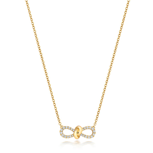 Natural Diamond Knot Bow Necklace