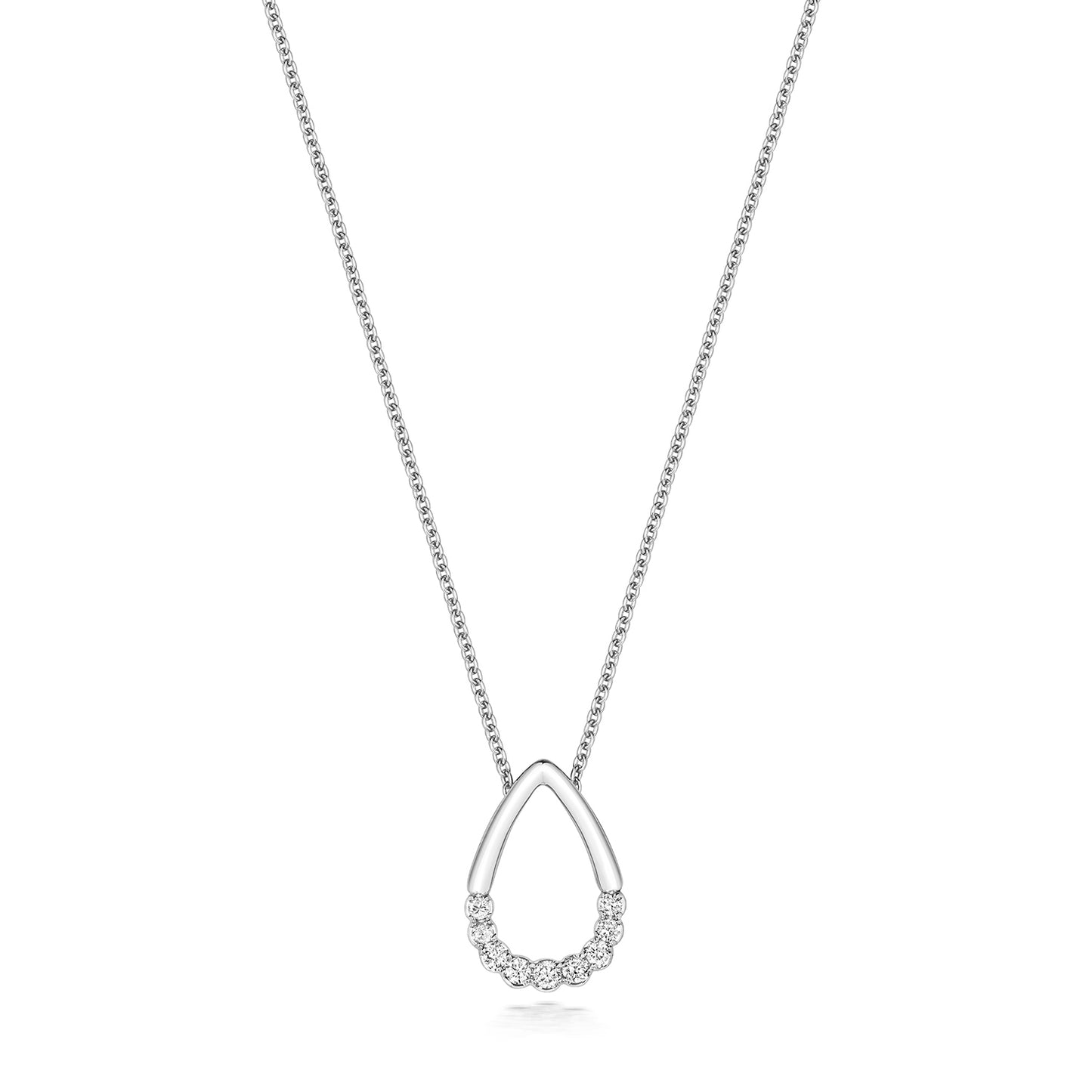 Half Natural Pear Diamond Necklace