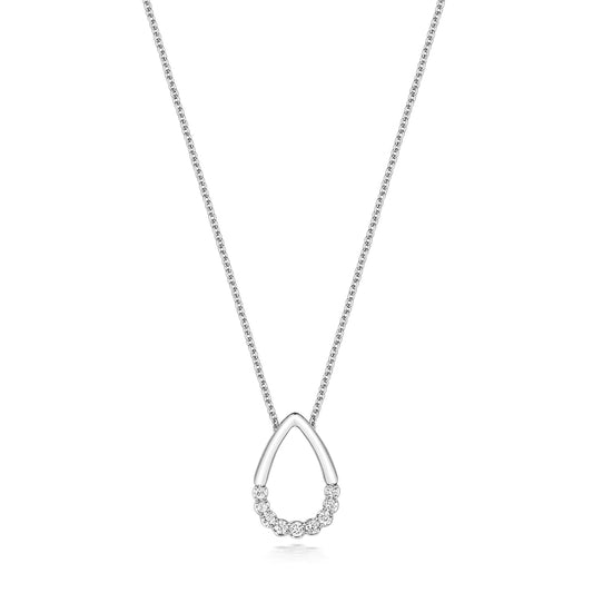 Half Natural Pear Diamond Necklace