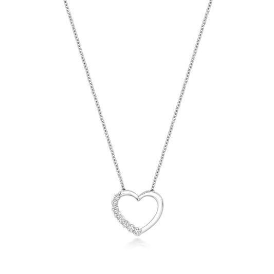 Half Natural Diamond Heart Necklace