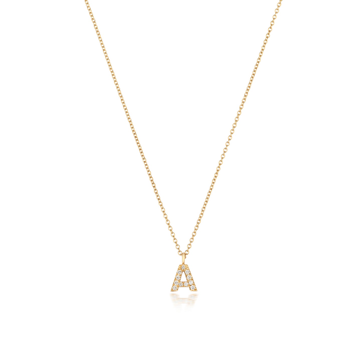 Natural Diamond Initial Necklace - A