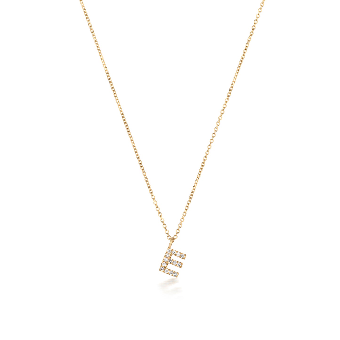 Natural Diamond Initial Necklace- E