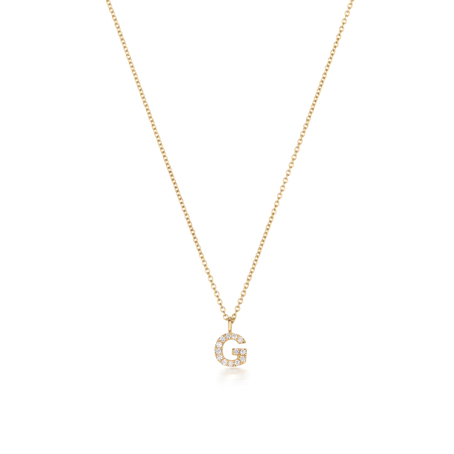 Natural Diamond Initial Necklace-G