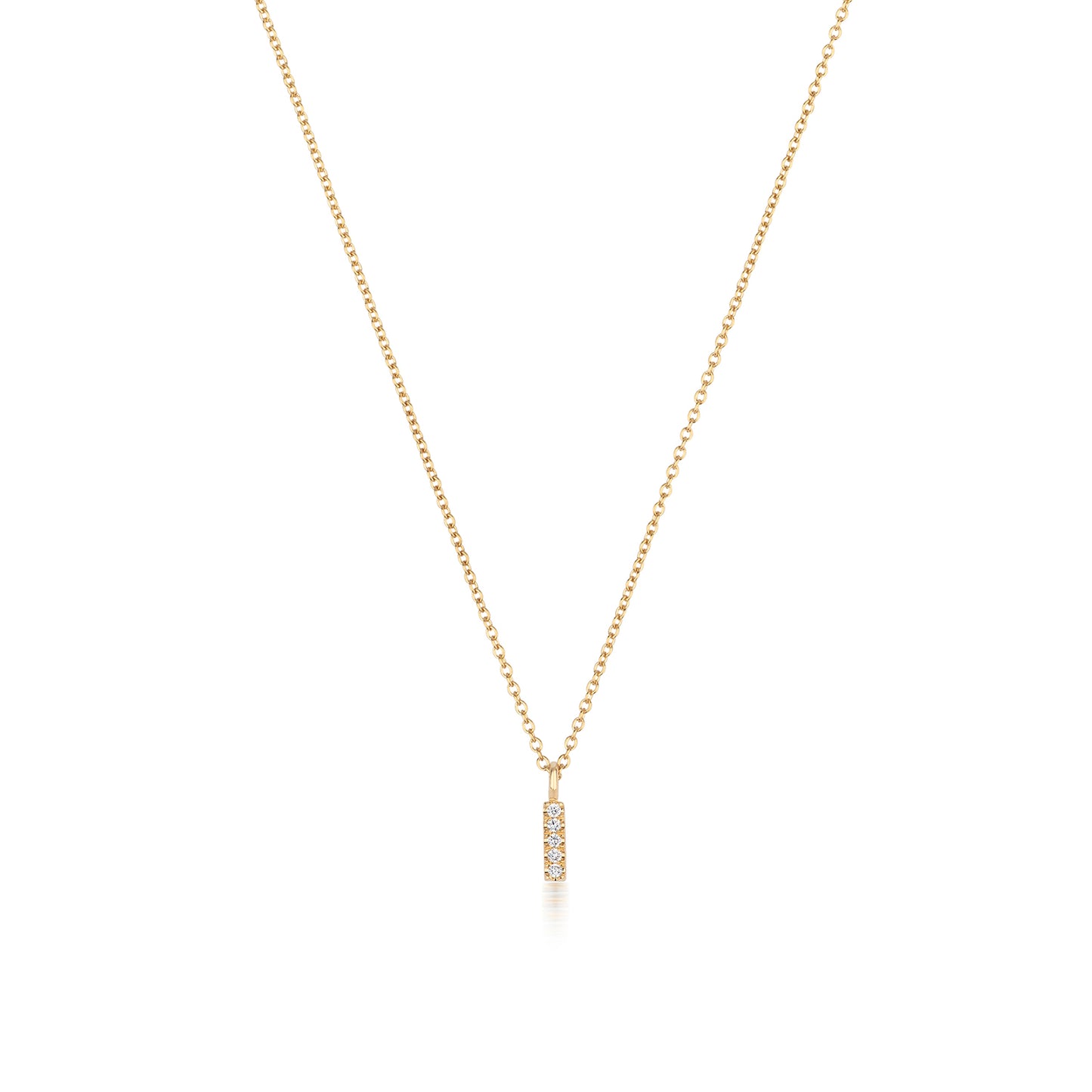 Natural Diamond Initial Necklace-I