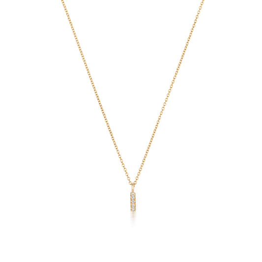 Natural Diamond Initial Necklace-I