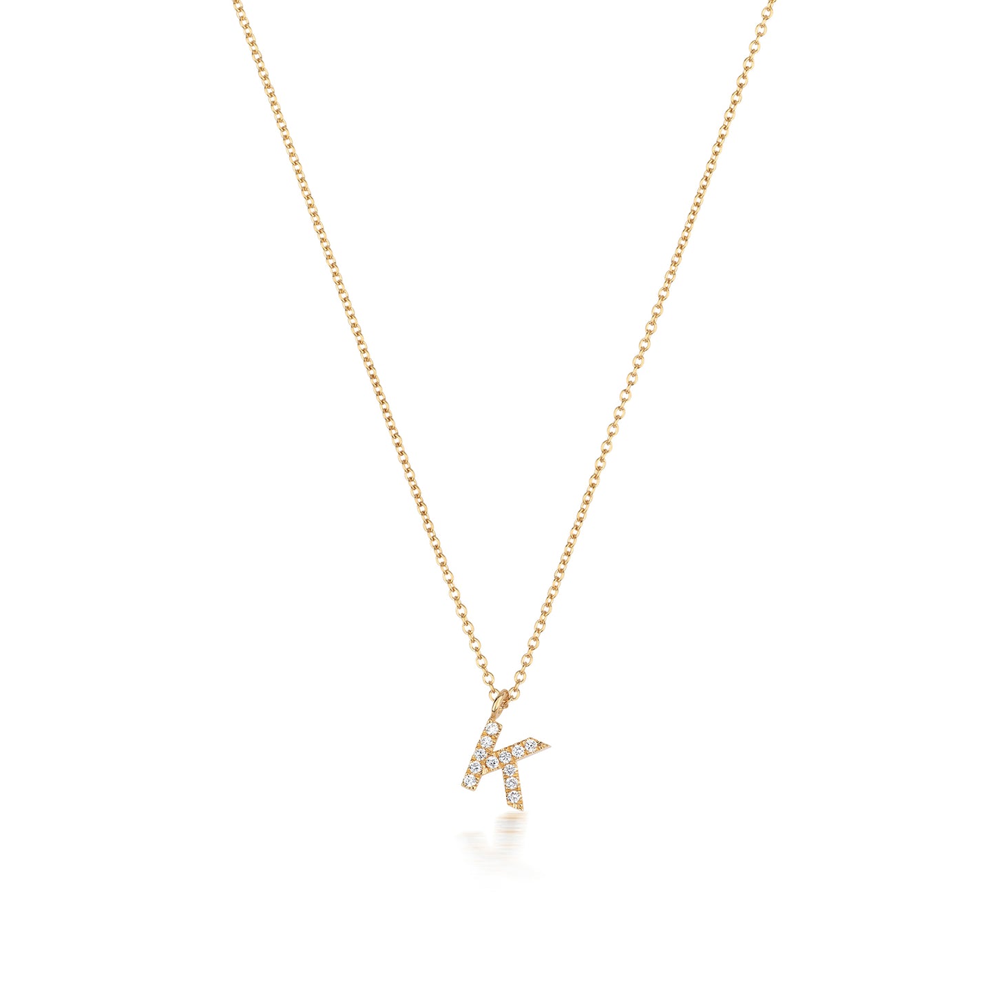 Natural Diamond Initial Necklace-K