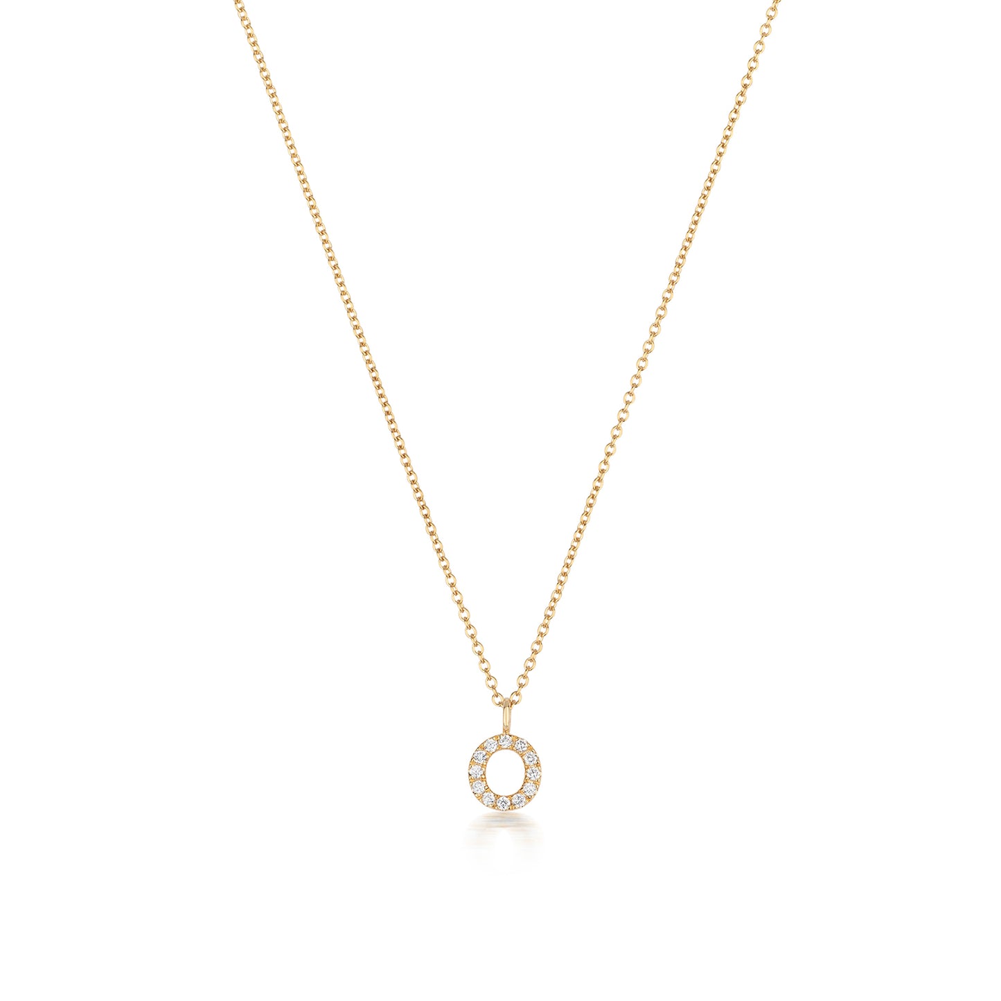 Natural Diamond Initial Necklace-O