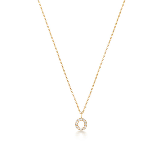 Natural Diamond Initial Necklace-O