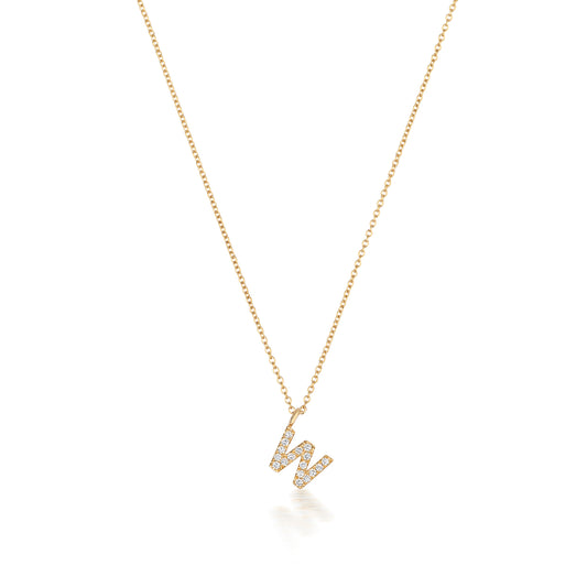 NaturalDiamond Initial Necklace-W