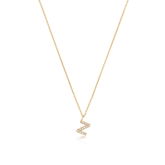 Natural Diamond Initial Necklace-Z