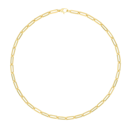 9ct Yellow Gold Paperclip Chain Necklace