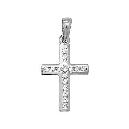 9ct Gold Cross Pendant with CZ Stones – Elegant & Timeless Design