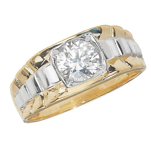 9ct Yellow Gold Men’s CZ Ring