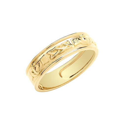 9ct Yellow Gold Celtic Claddagh Ring