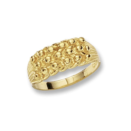 9ct Yellow Gold Ladies’ 3-Row Keeper Ring