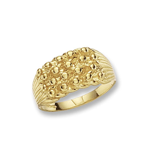 9ct Yellow Gold Men’s 4-Row Keeper Ring