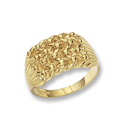 9ct Yellow Gold Men’s Heavy 4-Row Keeper Ring