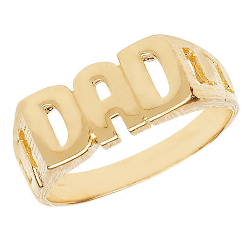 9ct Yellow Gold Men’s Curb Sides ‘Dad’ Ring